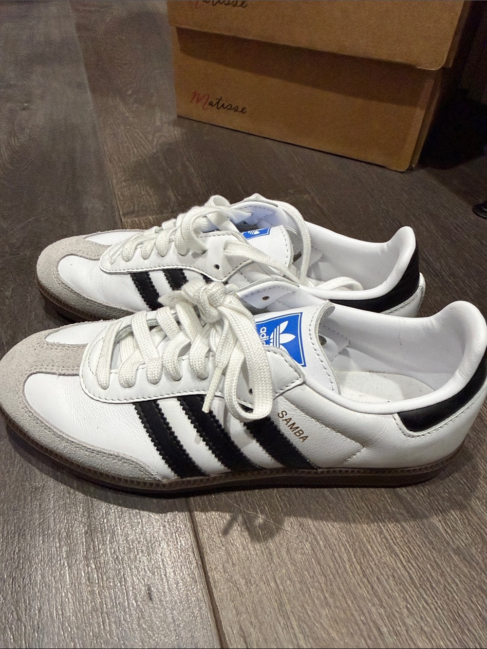 Women’s White Adidas Sambas